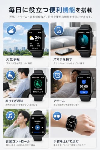 Vicness スマートウォッチ 1.85インチ