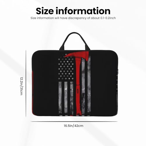 Firefighter Axe Red Line Flag 14in Laptop Case Sleeve Bag - Carrying Business Travels, Office – Features Shoulder Messenger, Briefcase4