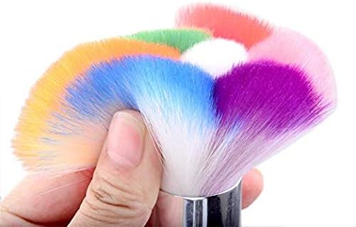 Nail Art Dust Brush Colorful Nail Brush Remover Cleaner For Acrylic & UV Nail Gel Powder Rhinestones Makeup Foundation (silver)