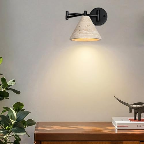 Aplique de pared travertino para crear un ambiente acogedor de lectura en tu dormitorio 2