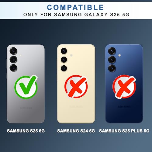 Image of CEDO Backcover for Samsung Galaxy S25 (5G) | Compatible with Magsafe Wireless Charging | Camera Protection Shockproof Case | Magnetic Ring Lock Transparent Acrylic Clear Backcase (Black)