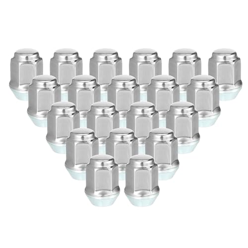 Image of 20 Pcs Wheel Lug Nuts Compatible for Ford Focus for Dodge Grand Caravan, Durable M12 x 1.5 Carbon Steel Silver Tone Tire Lugnuts