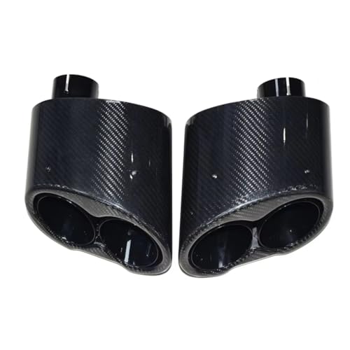 Embout d'échappement carbone anti-corrosion style C argenté pour protection thermique Audi A5 A7