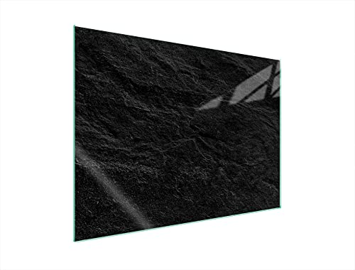 DarHaus Plaque de recouvrement, 70 x 52 cm, en verre, pour cuisinières électrique, à induction, convient comme décoration, protection anti-éclaboussures ou planche à découper, Ardoise Noir