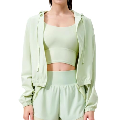 Veste de sport légère à capuche respirante pour extérieur et yoga