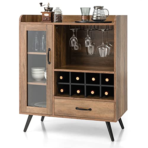 Giantex-Bar-Cabinet-with-Wine-Rack-Coffee-Bar-Buffet-Cabinet-with-Storage-Drawer-Glass-Holder-Cupboard-Wood-Sideboard-for-Wine-Bottle-Liquor-Farmhouse-Kitchen-Dining-Room-Furniture Giantex Bar Cabinet with Wine Rack Coffee Bar Buffet Cabinet with Storage Drawer Glass Holder Cupboard Wood Sideboard for Wine Bottle Liquor Farmhouse Kitchen Dining Room Furniture