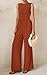 PRETTYGARDEN One Piece Jumpsuits for Women Dressy Casual Sleeveless Crewneck Wide Leg Rompers Jumpers 2026 Vacation Summer Outfits(Brick Red, L)
