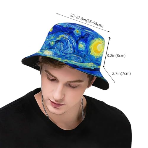 Image of Bucket Hat for Women Men, Fashion Print Outdoor Beach Hat Packable Sun Cap for Travel Hiking