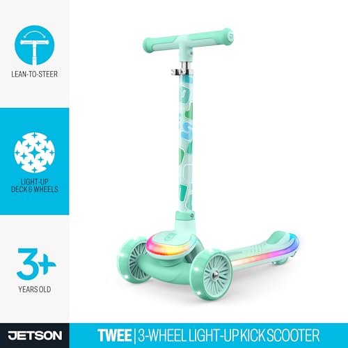 Image of Jetson Twee 3-Wheel Light-Up Kick Scooter, Kids' Scooter with LavaTech Deck Lights, Adjustable Handlebar Height, 4.7-Inch Wheels, Ages 3+