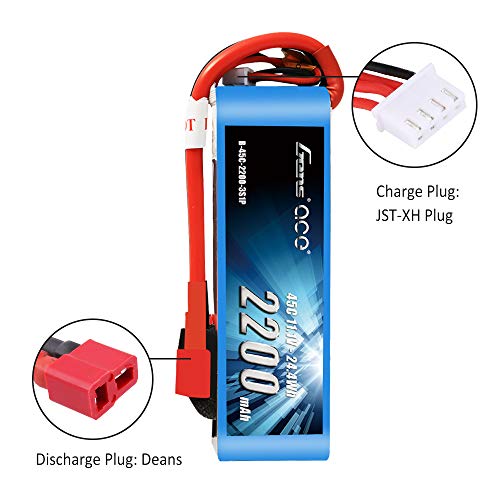 Gens Ace 11.1V 2200Mah 3S 45C Lipo Battery Pack With Deans Plug For Align Jet Esky Helicopter Walkera Airplane E-Flite Huge Plane Draganflyer Rc Car Boat Truck Heli Airplane #TOP3