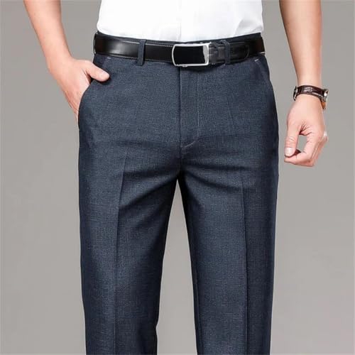 Men's Summer Suit Pants - Baggy Straight Business High Waist Work Banquet Long Formal Trousers Plus Size2