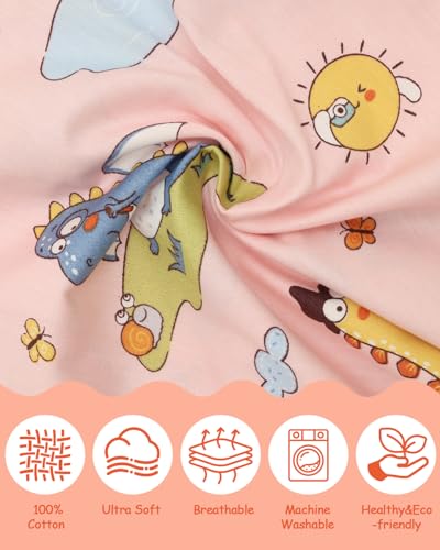 Image of ALVABABY Toddler Pillowcases 2 Pack Organic Cotton Fit 13 inchx 18 inch or 12 inchx16 inch Kids Pillow Cover Envelope for Girl Boy Travel(Pillowcase Only)