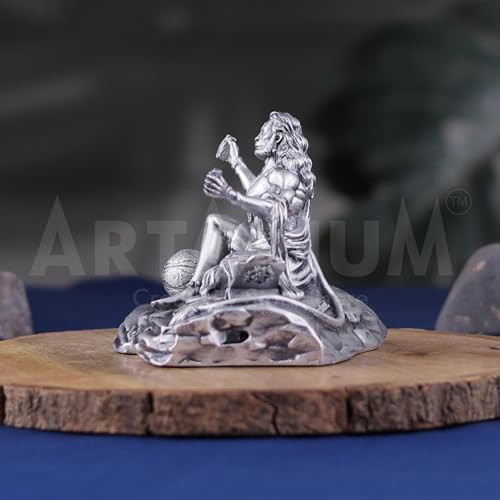 Image of Artarium Bhaktimay Hanuman ji Murti Bajrangbali Idol | Hanuman Ji Statue for Home Decor Gift Article Decorative Showpiece Pack of 1 (Bhaktimay Hanuman ji Silver)