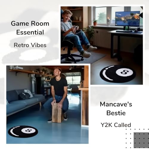 Tapete 8 Ball de 24 pulgadas blanco y negro estilo Hypebeast miniatura 5