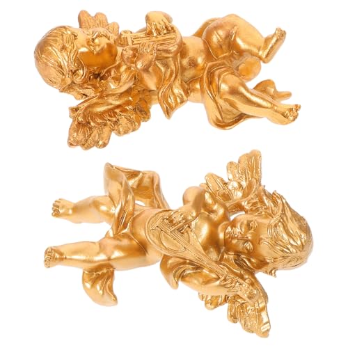 Sculptures d'ange TOGEVAL lot de 2 pour sublimer votre jardin en havre de paix vintage