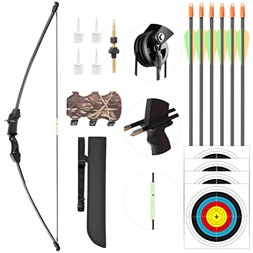 ASDW Archery Youth Bow and Arrow Kids Bow Set Recurve Bow Beginner Bow and Arrows Kids Bow and Arrow Teenage Bow Game Bow Beginner Bow Birthday Gift Bow Draw Weight 18 LBS