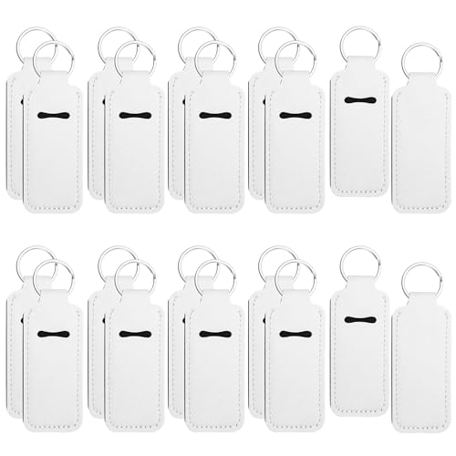 Joyclub Sublimation Keychain Blanks Chapstick Holder Key Chain 20 PCS Lip Balm Holder Bulk Cute Neoprene Clip-on Chapstick Keychain Pouch Organizer for Women Girls