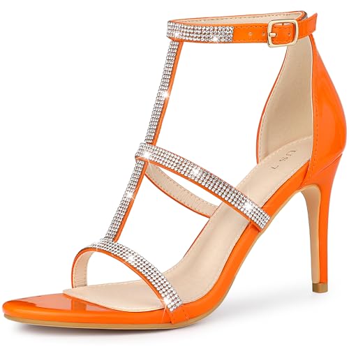 Sandales à talons hauts pour femme stiletto strass et nu-pieds habillés