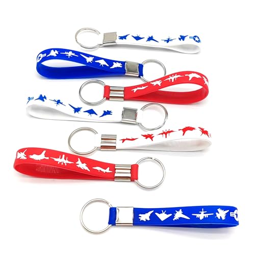 CupaPlay 24PCS Fighter Jet Keychains/Keyrings -Airplane Military Aircraft Plane Party