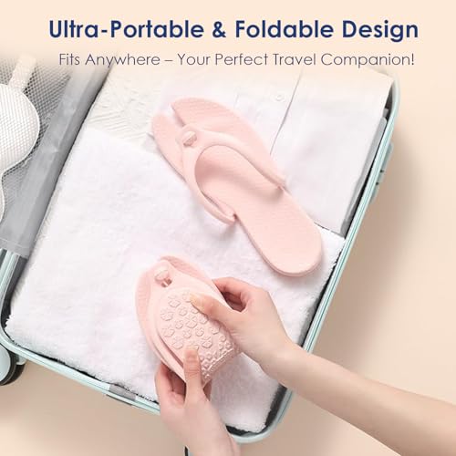Foldable Travel Slippers for Men & Women – Non-Slip Waterproof Shower Flip Flops, Quick Dry Pool Sandals, Lightweight Portable Beach & Camp Slides, Comfortable & Durable EVA Shower Shoes Blue2