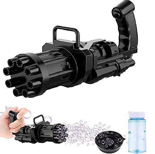 Image of Toy Cloud 8 Hole Automatic Bubble Maker with Bubble Solution for Toddlers, Battery Operated Gatling Bubble Machine Gun Toy, Outdoor & Indoor Toys for Kids, Bubble Machine for Fun Activity- Multicolour