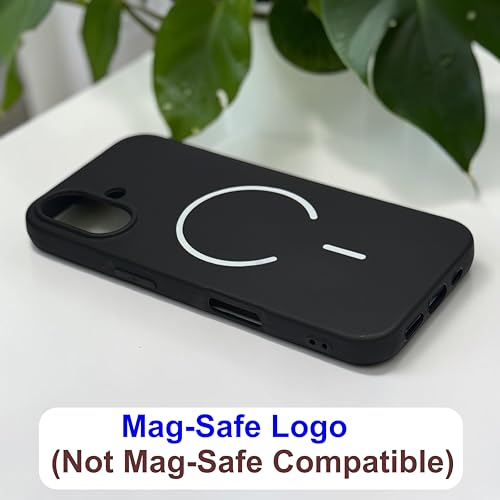 Image of SBMS Silicone Back Cover Case for iPhone 16 | Soft Micro-Fibre Lining Inside | Magsafe Print On Back Side Camera Protection Bump | Shockproof Back Cover Case iPhone 16 (Black)