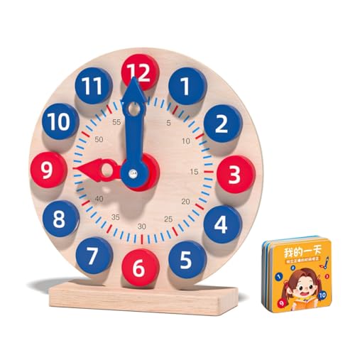 Kids Colorful Set for Playrooms Nursery 4+ Years Telling Time Teaching Clock with Movable Hands