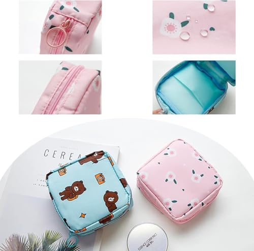 Image of KASHIVAL Menstrual Pad Storage Bag - Discreet Sanitary Napkin Pouch for School /Office, Water-Resistant Fabric Travel Organizer for Tampons, Pantyliners & Cosmetics, Small Essentials