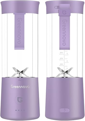 Licuadora portátil de 16.9 fl oz personal con 6 cuchillas afiladas recargable, 5000 mAh, 18000-22000 rpm de potencia para batidos y batidos, sin