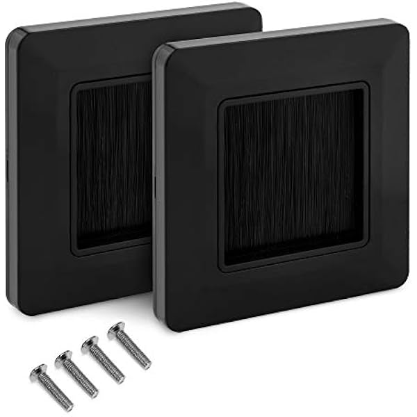 kwmobile Płyta ścienna Szczotka - Zestaw 2 x Przejściówka na kable Wyjście audio - Gniazdo podtynkowe do HDMI Hi-FI HDMI TV