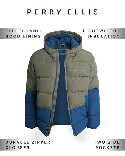 Perry Ellis Boys Winter Coat - Quilted Hooded Puffer Jacket with Fleece Lining - Lightweight Outerwear for Boys (Sizes 8-18)2