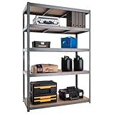 Lagerregal für Garage: 180 cm x 120 cm x 40 cm | Verzinkt - 5 Stufig | 175 kg pro Regal (875 kg...