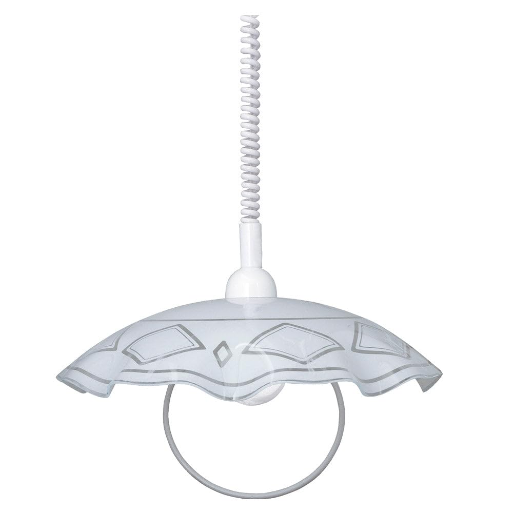 E-ENERGY Brigida Lampada Saliscendi da Soffitto per Cucina in Vetro Moderna Attacco E27 1 Luce 50cm Made in Italy