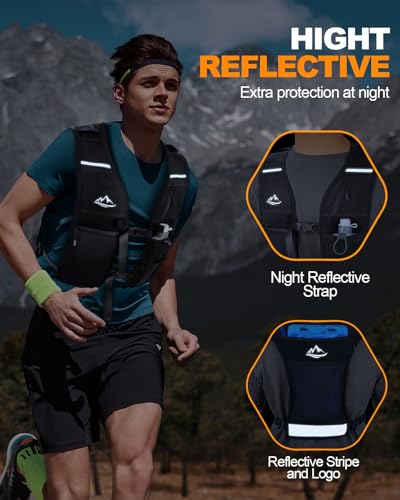 ISEYOU Running Vest for Women Men, Reflective Hydration Vest with Adjustable Waistband & Phone Pocket, Lightweight Breathable Running Water Vest for Jogging Hiking Trail Cycling and Marathon Race - image 5