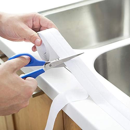 Bath sealant Strip Caulk Strip Sealing Tape,Kitchen, Bathroom,Toilet,Wall Sealing Tape Waterproof Sealing Tape Sealant Tape (White)