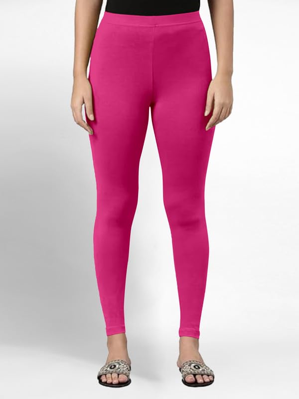 Image of TRENDMALLS Women's Super Combed Cotton Elastane Stretch Ankle Length Leggings with Ultrasoft Waistband