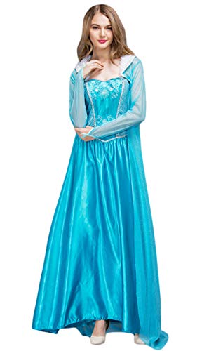 LOBTY Dames Festive Princess Dress Adulte Cosplay Costume avec Cape Femmes À Manches Longues Robe De Soirée De Noël Halloween Party Dress Carnaval Déguisement S-XXL,...