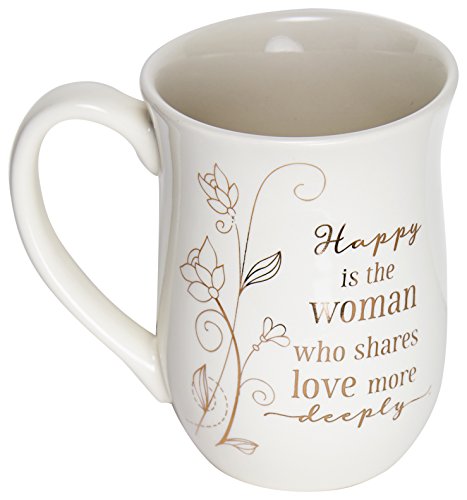 Abbey Gift (Abbey & CA Gift Happy is The Woman Mug, 16 Ounce, White