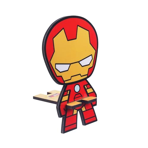 Image of Marvel Avengers Super Hero Iron Man Mobile Stand (Yellow), Mobile Stand for Desk, Useful Gadgets for Men, Student Gadgets, Mobile Phone Holder, Tablet Stand, Phone Accessories