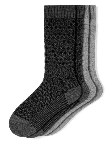 Image of HUE Women's Merino Wool Blend Crew Boot Breathable Natural Temperature Regulating Moisture Wicking Athletic Socks 2 Pair Pack