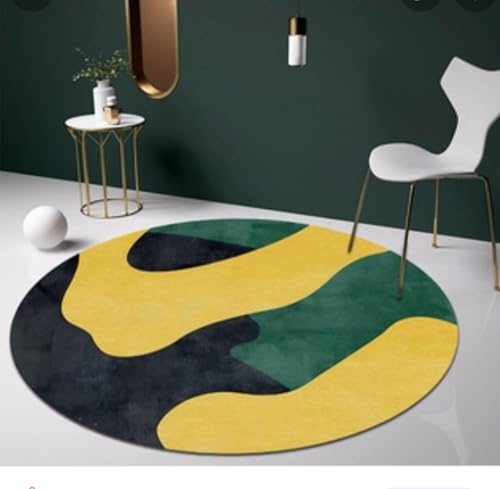 Image of Sifa Carpet Round Handmade Mid-Century Modern Abstract Premium Wool Entryway Foyer Living Room, Bedroom Kitchen Area Rug, Weight -29 Pund, Size-7x7 Feet (84x84 Inch Round)