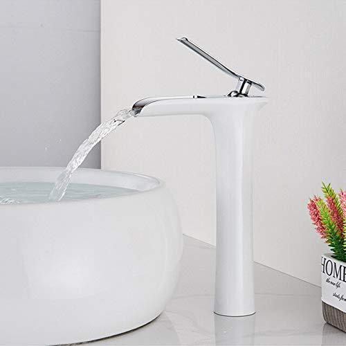 Robinet de lavabo mitigeur cascade salle de bain chrome eau chaude froide monté sur le pont