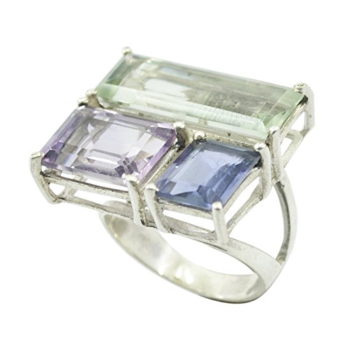 Bague améthyste bleue topaze en argent pour sublimer vos soirées - 2
