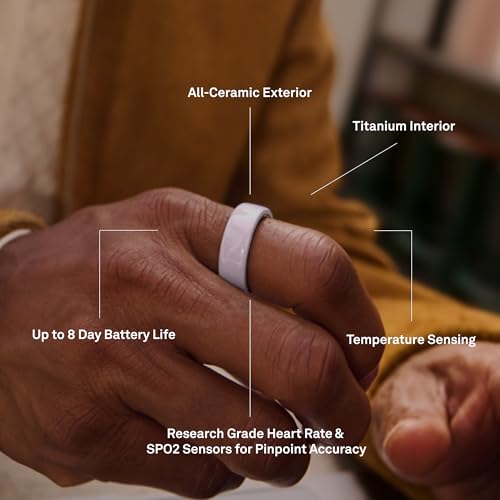 Oura Ring 4 Ceramic - Cloud - Size 9 - Size Before You Buy - 9