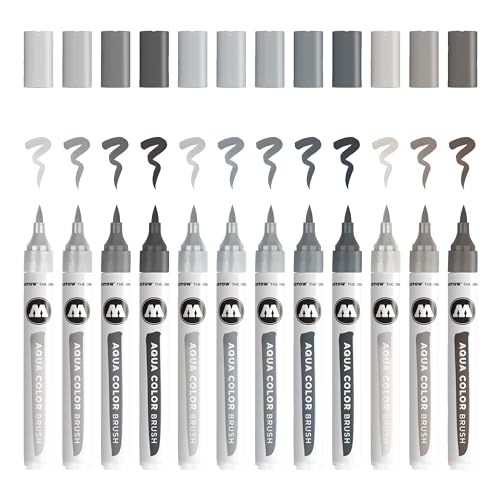 Feutres pinceau Molotow Aqua Color gris à base d'eau pour dessin
