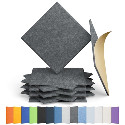 Image of 12 Pack Square Acoustic Panels Self Adhesive Sound Proof Foam