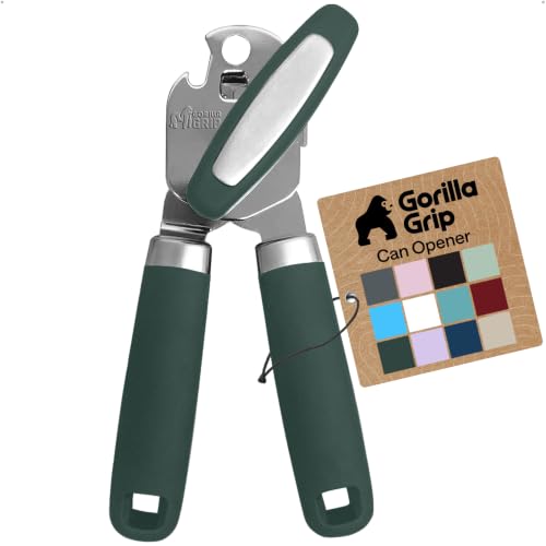 GORILLA GRIP Upgraded Model Stainless Steel Manual Can Opener, Green