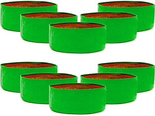 SCOTMEN Terrace Balcony Gardening Round Shaped Grow Bags 15x6 Inch - Pack of 10 for Small Plant Gardening Bag (B0B9YD3K8C) Amazon Price History, Amazon Price Tracker