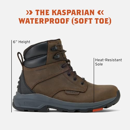 Image of BRUNT Kasparian (Soft Toe) - 6 inch Lightweight Waterproof Work Boot - EH Rated - Slip + Oil Resistant - Heat-Resistant Sole