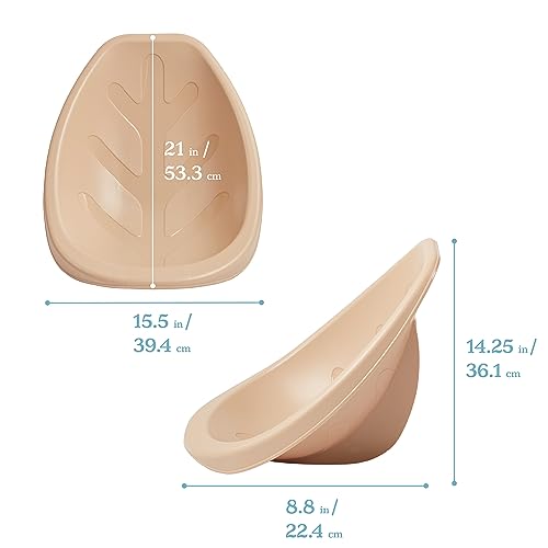Image of ECR4Kids Plastic Leaf Scoop Floor Rocker Seat, Classroom Furniture, Sand, 6-Piece